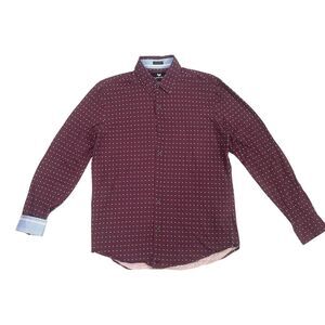 Buttercloth Shirt Mens Medium Geometric Pattern Long Sleeve Icy Cooling Stretch